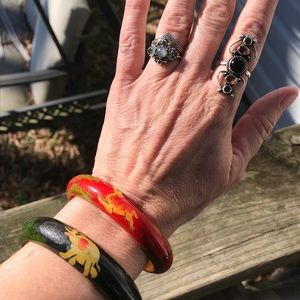 Hand painted bracelet pair